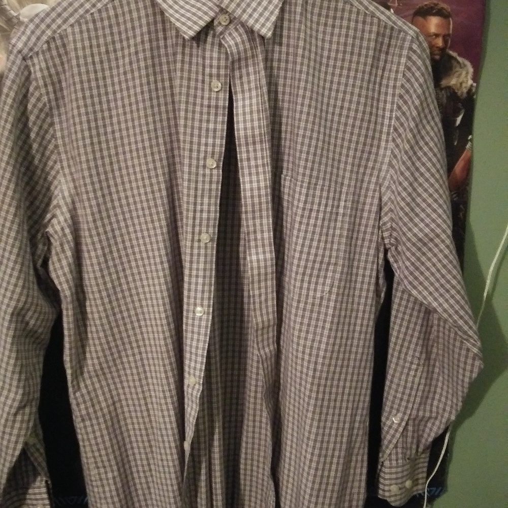 Purple and white Mens dress shirt